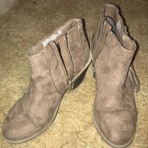 Brown suede ankle boots